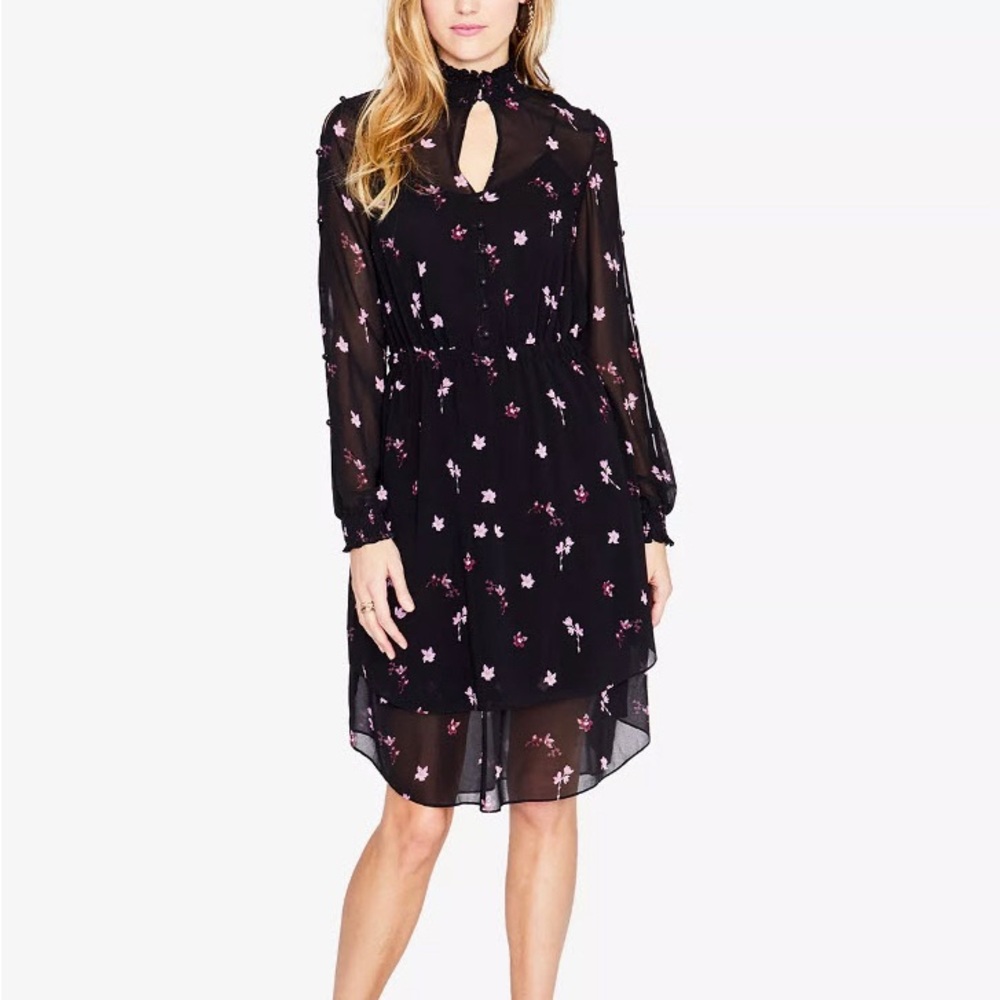 RACHEL Rachel Roy Floral-print Smocked Chiffon Dress 12